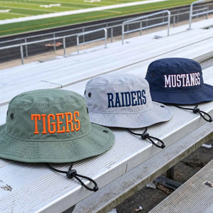 Custom Gameday Bucket Hats - Embroidered Your Team Slogan, Logo, Text & Name, School Spirit Gift for College Student