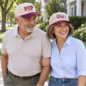 Matching Gigi and Pop Snapback Hat, Embroidered Est Year Baseball Cap, Gift For New Grandma Grandpa