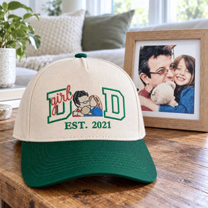 Personalized Girl Dad embroidered cap - custom Father's Day gift for dad