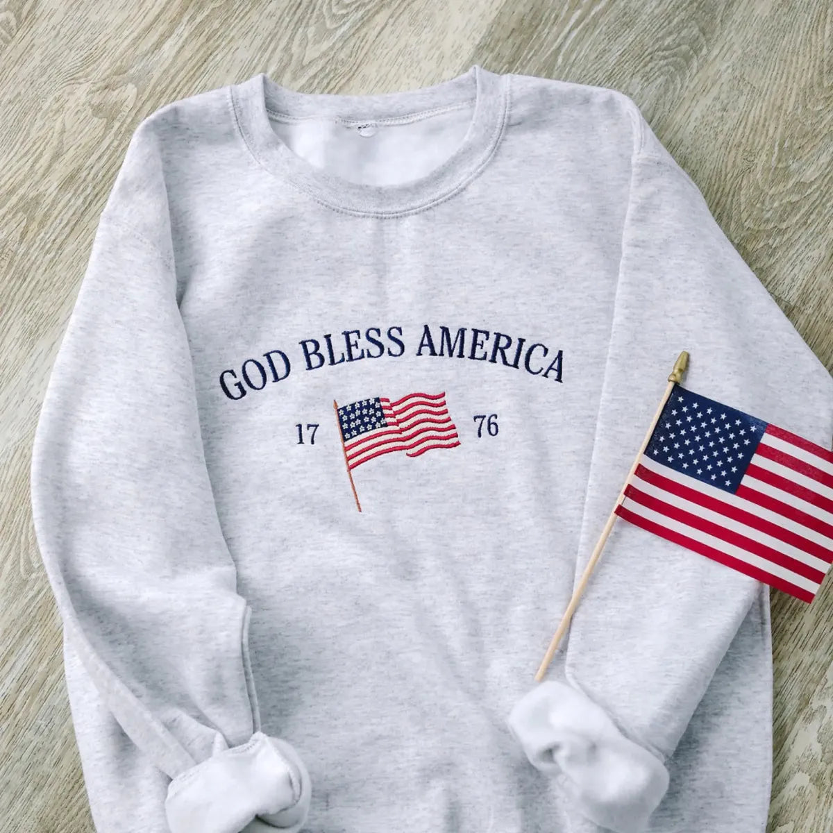 Embroidered God Bless America Sweatshirt or Hoodie – 4th of July Patriotic Apparel