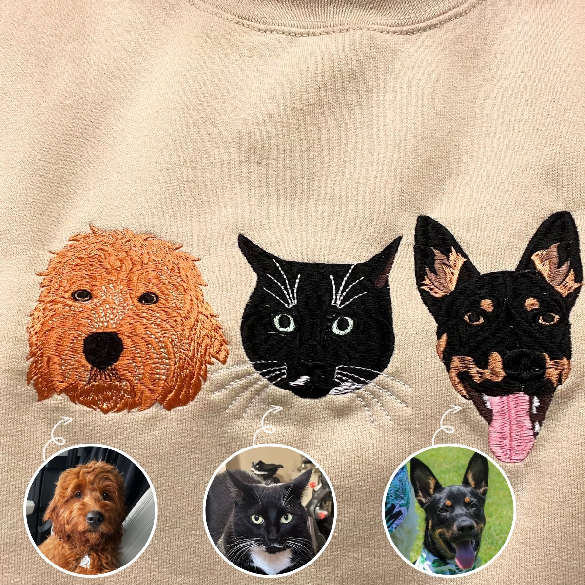 Goldendoodle Sweatshirt or Hoodie Custom Embroidered Gift from Photo Name