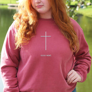 Comfort Color® Embroidered Good News Sweatshirt