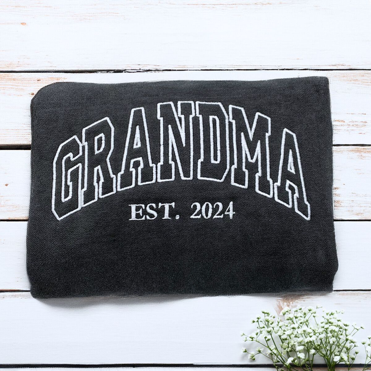 Pepper Grandma Sweatshirt with 'Est. 2024' Embroidery, a meaningful and cozy gift for Grandma