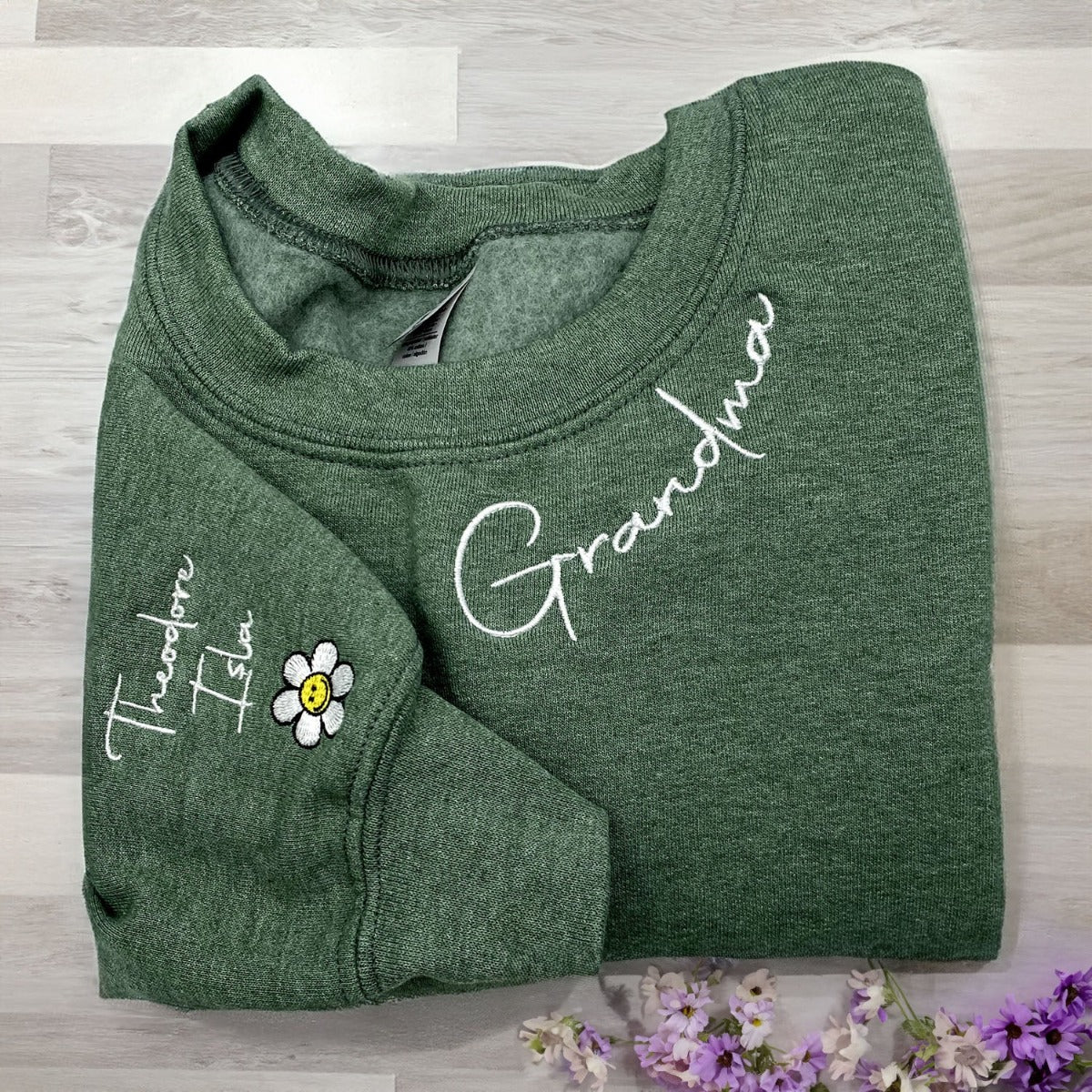 Custom Embroidered Sweatshirt with Your Logo, Any Text or Photo