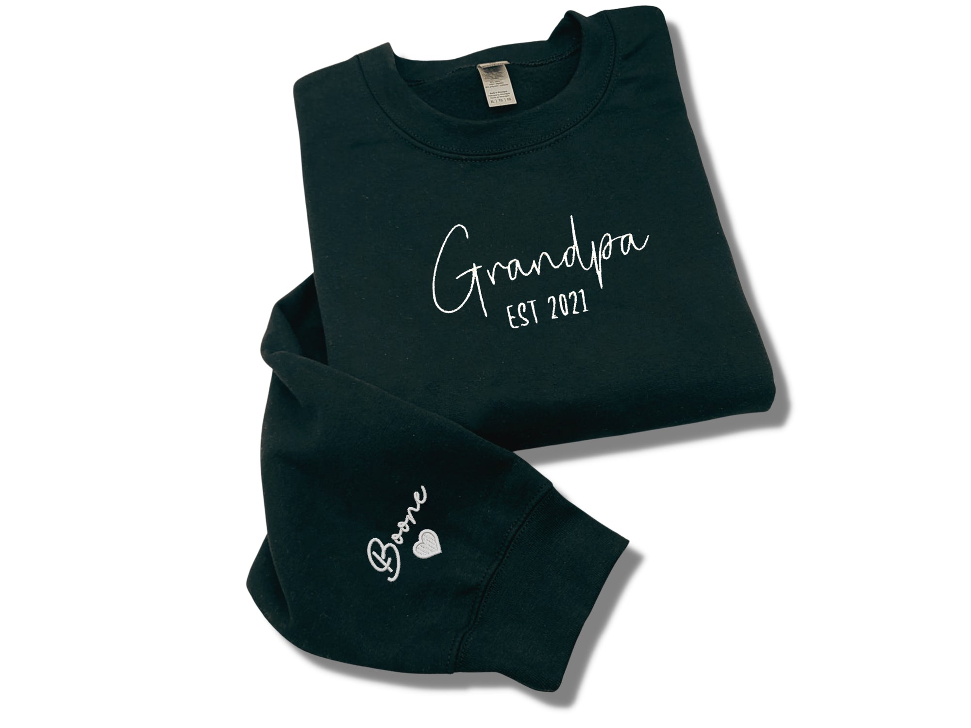 Grandpa Sweatshirt, Custom Grandpa EST Crewneck Embroidered with Kid Name, Grandpa Hoodie