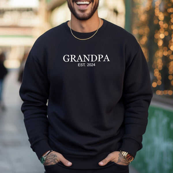 Embroly Grandpa Sweatshirt: Wrapped in Grandkids' Love Black / XL / Sweatshirt (no Hood)