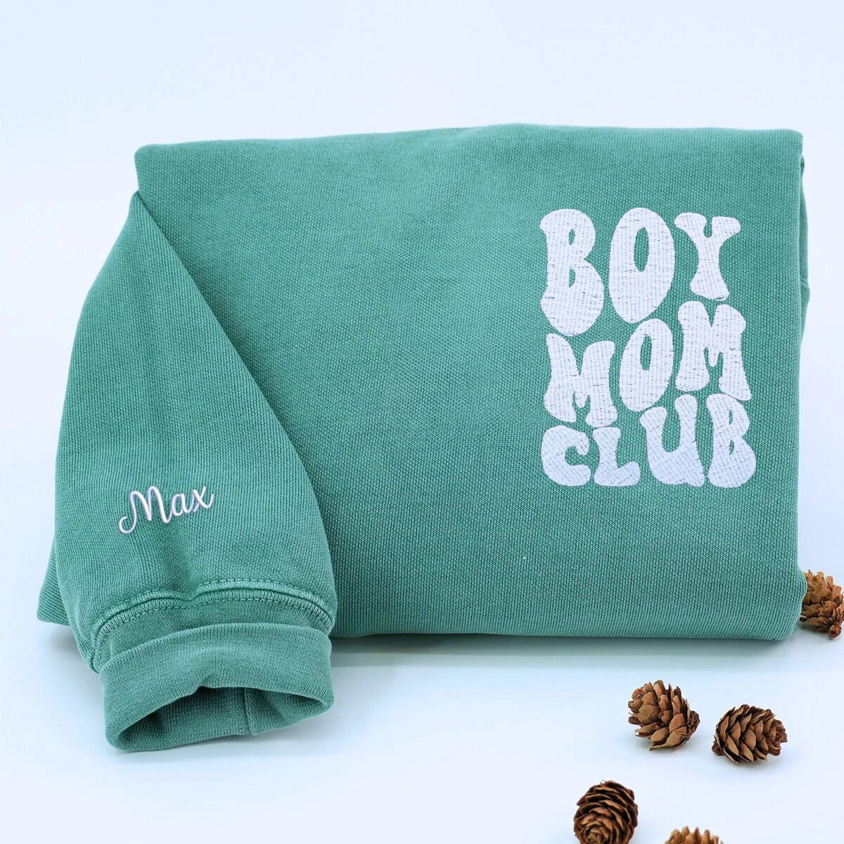 Blue Spruce Boy Mom Club Sweatshirt, a meaningful and cozy gift for mom