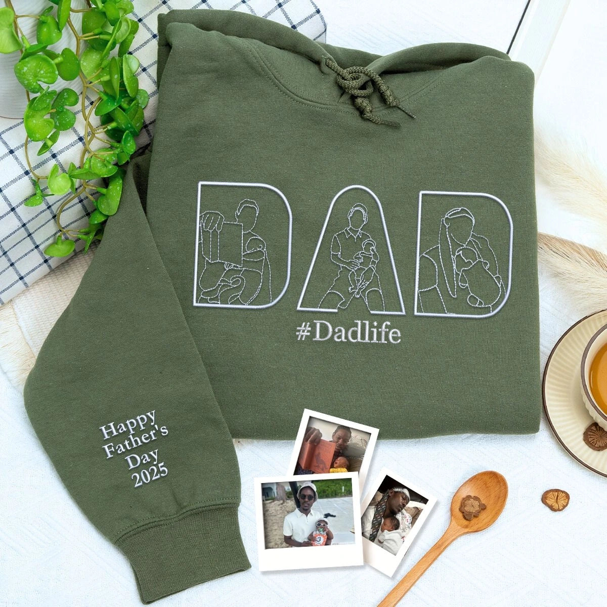 Heather Dark Greenl Dad Life Sweatshirt, a meaningful and cozy gift for dad