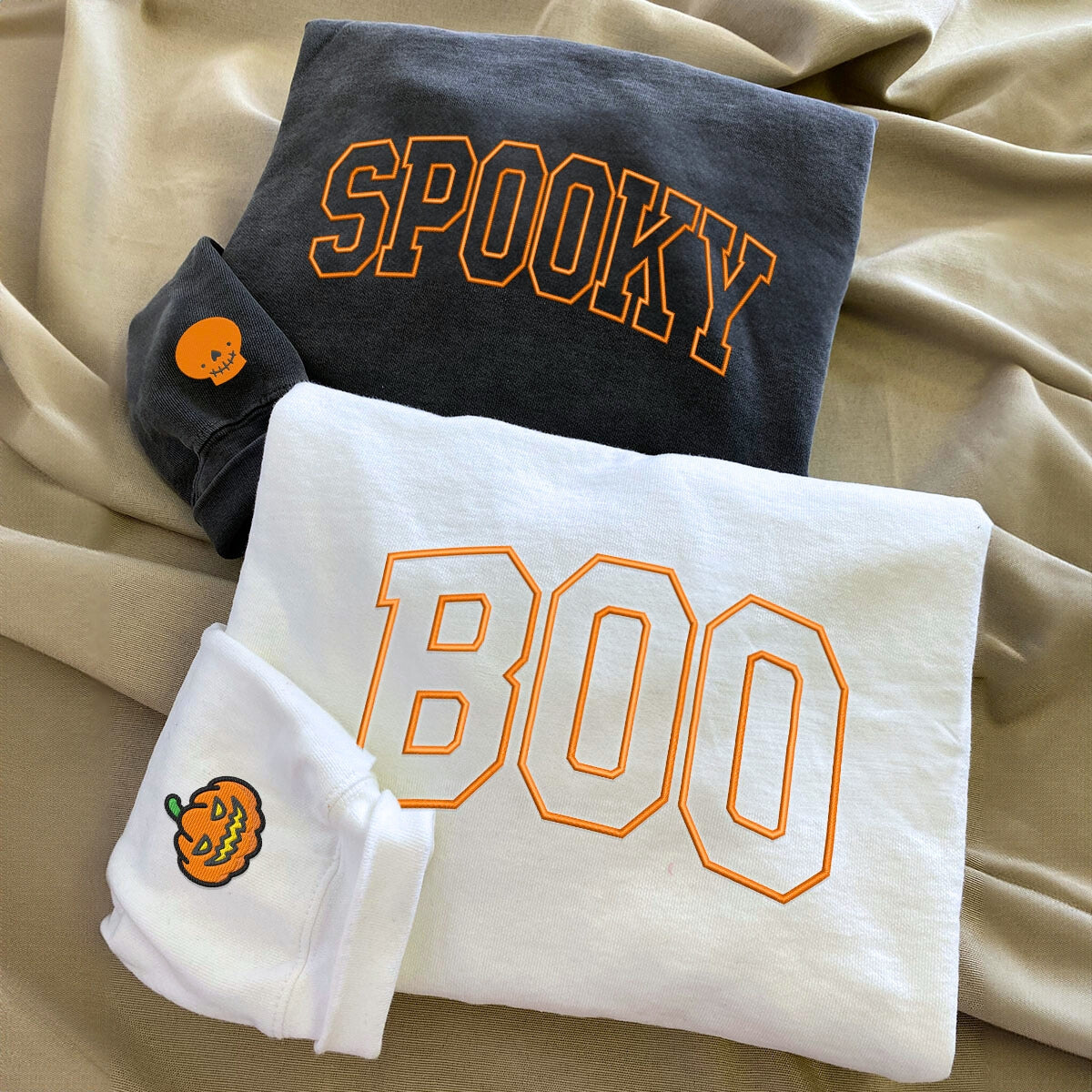 Comfort Colors® Embroidered Boo Spooky Halloween T-Shirt or Sweatshirt - Embroly