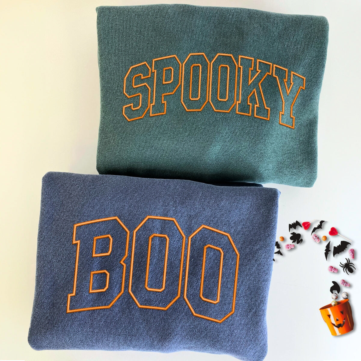 Comfort Colors® Embroidered Boo Spooky Halloween T-Shirt or Sweatshirt - Embroly