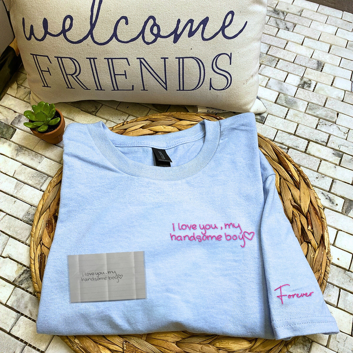Write Shirt Custom Embroidered Handwriting T-Shirt – Personalize Your Style
