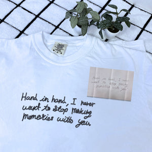 Custom Embroidered Handwriting T-Shirt