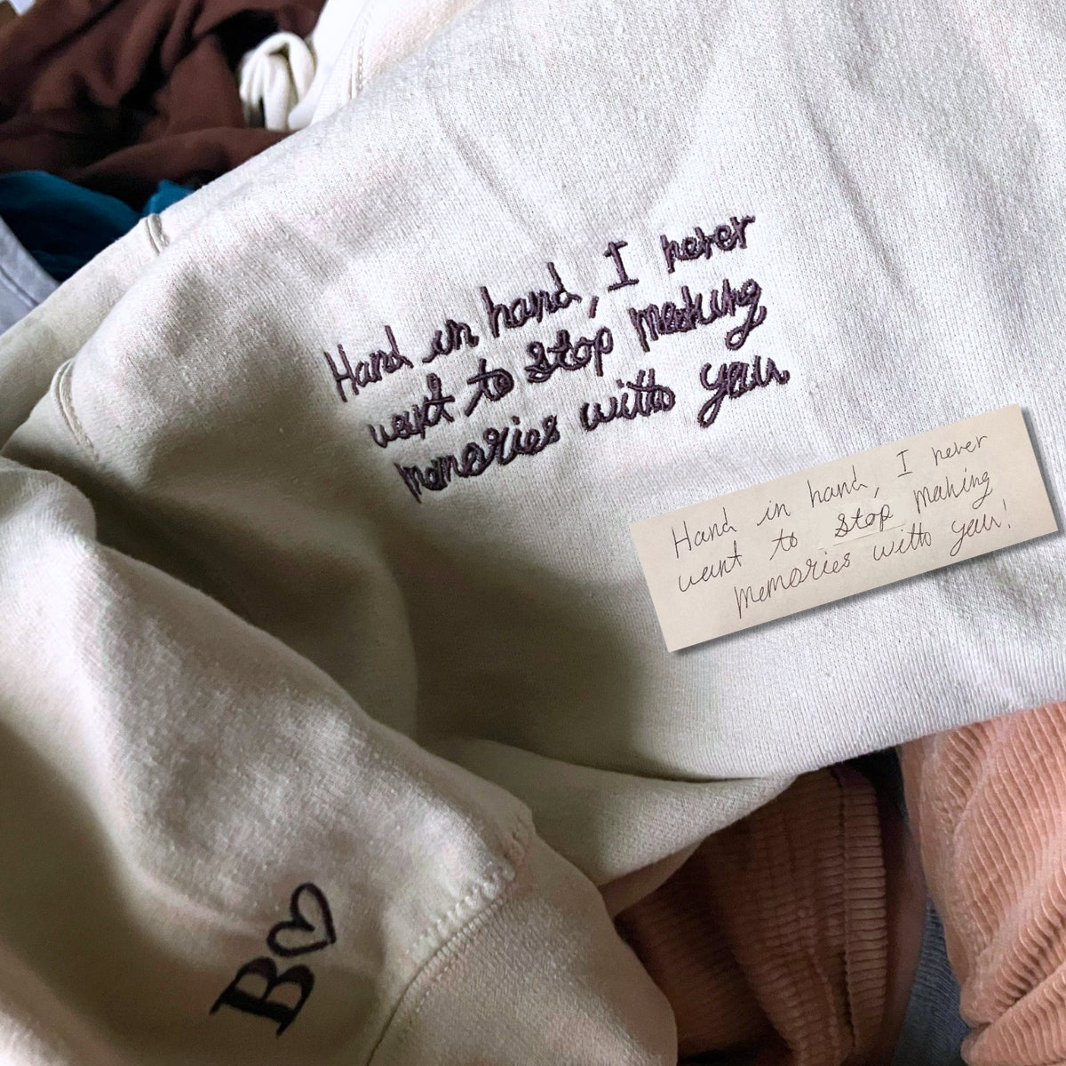 Embroidered Handwriting Sweatshirt - Embroly