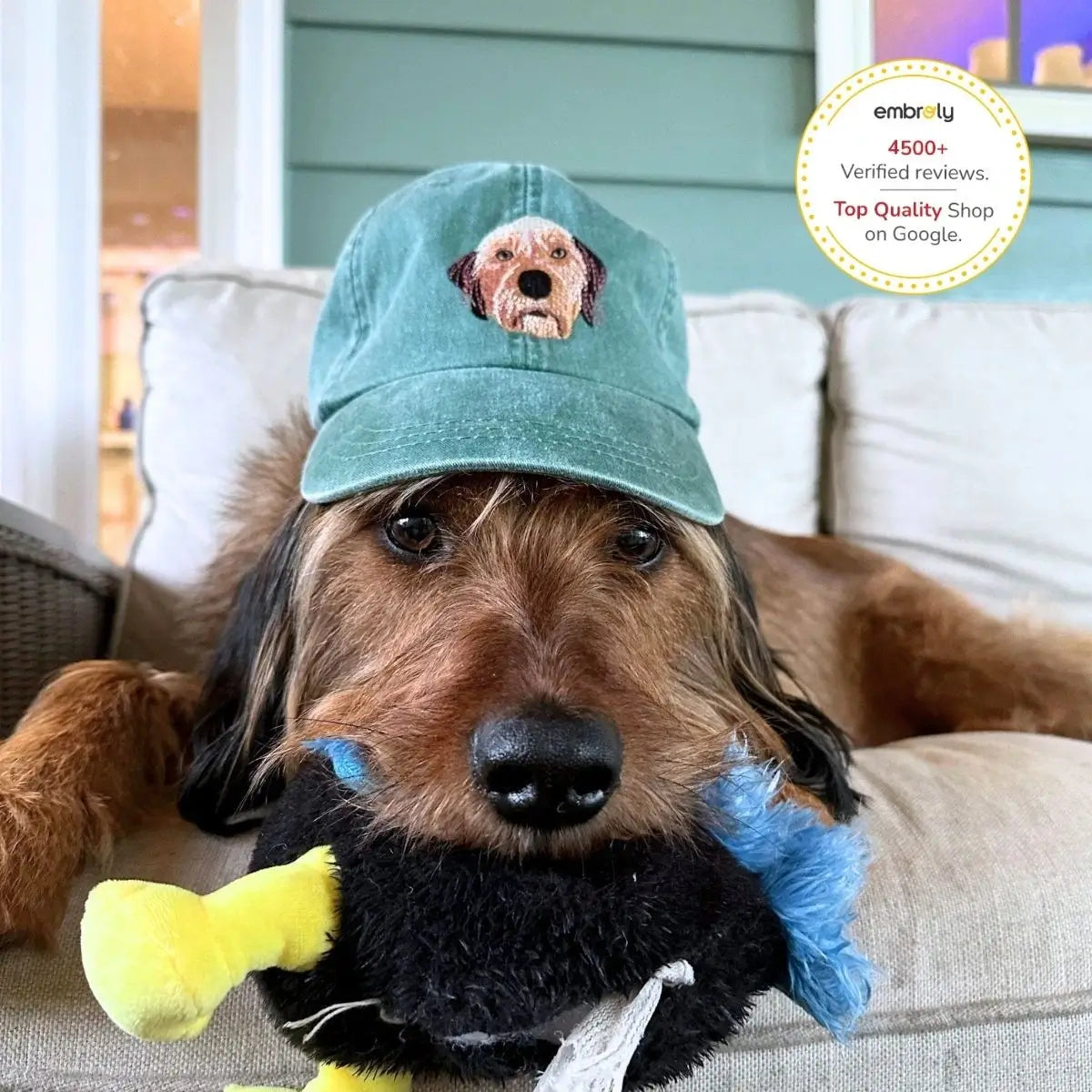 Personalized Pet Dyed Hat - Embroidered Photo Text - Unique Dog Cat Lover Gift Idea