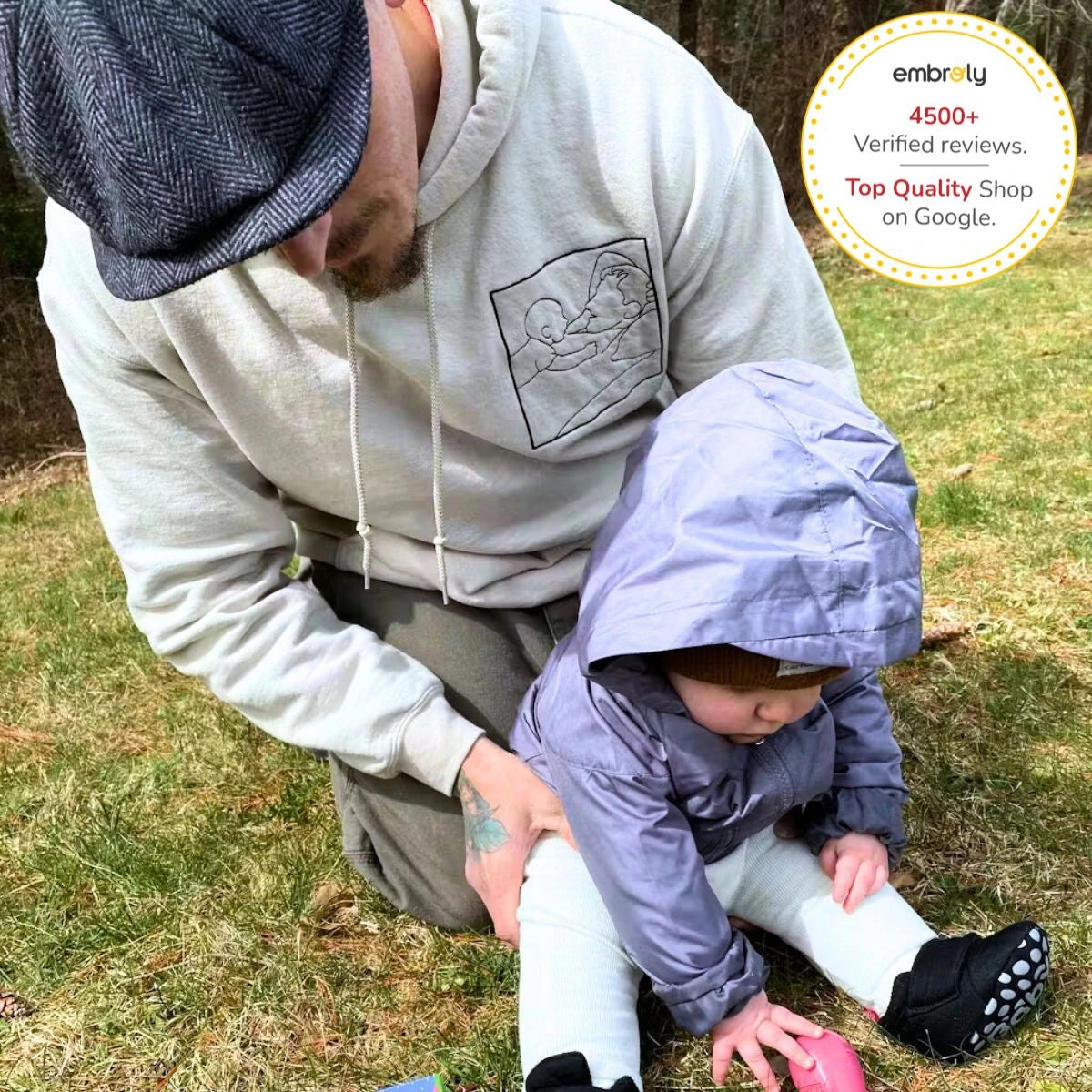 Custom This Awesome Dad Belongs To Portrait Shirt, Sweatshirt or Hoodie, Personalized Embroidered Gift for Dad Father’s Day