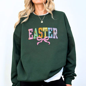 Happy Easter Sweatshirt or Hoodie, Custom Embroidered Gift for Easter Day