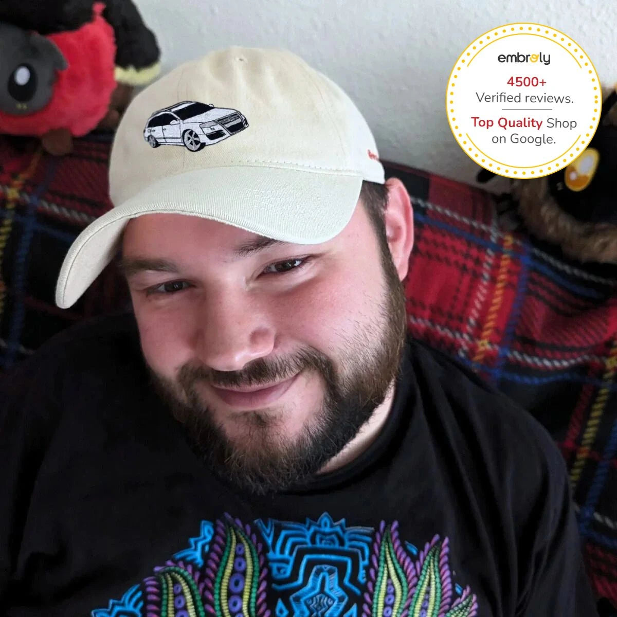 Personalized Car Hat with Custom Embroidered Photo - Unique Car Guy Gift Idea for Father's Day Birthday