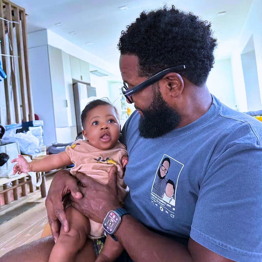 Dad and son favorite song blue jean shirt embroidery, a meaningful gift for new dad father's day