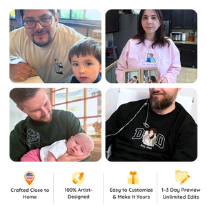 Personalized Embroidered Gifts for New Mom and New Dad, Photo Sweatshirt or Hoodie