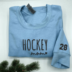 Embroidered Hockey Mom Sweatshirt