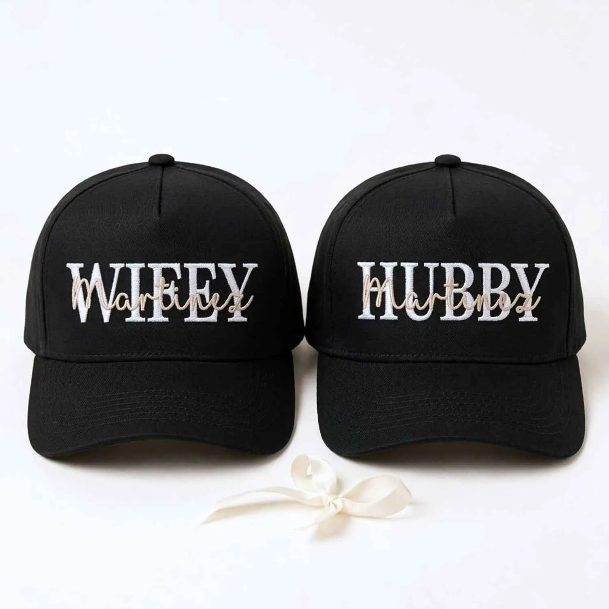 Matching Hubby and Wifey Snapback Hat, Embroidered Cap for Couple, Bride and Groom Gift