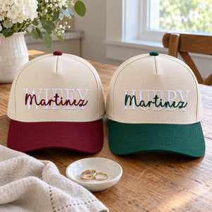 Matching Hubby and Wifey Snapback Hat, Embroidered Cap for Couple, Bride and Groom Gift