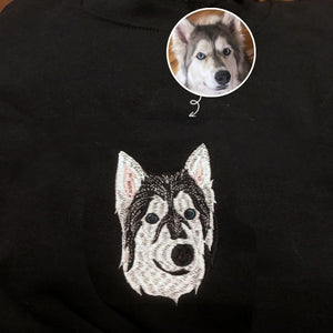 Husky Sweatshirt or Hoodie, Custom Embroidered Gift from Photo Name