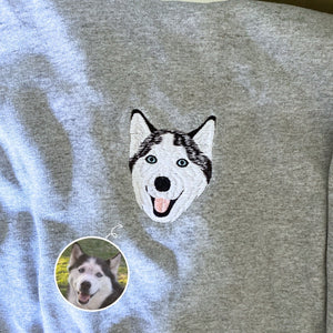 Husky Sweatshirt or Hoodie, Custom Embroidered Gift from Photo Name