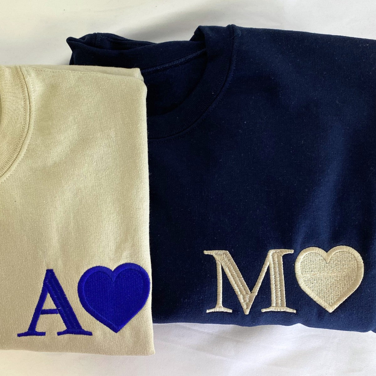 Custom Embroidered Initials on Sweatshirt - Embroly