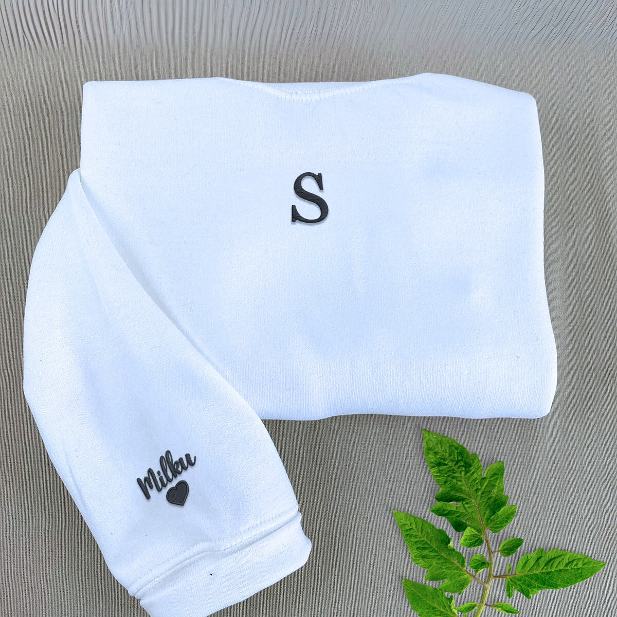Custom Embroidered Initials on Sweatshirt - Embroly