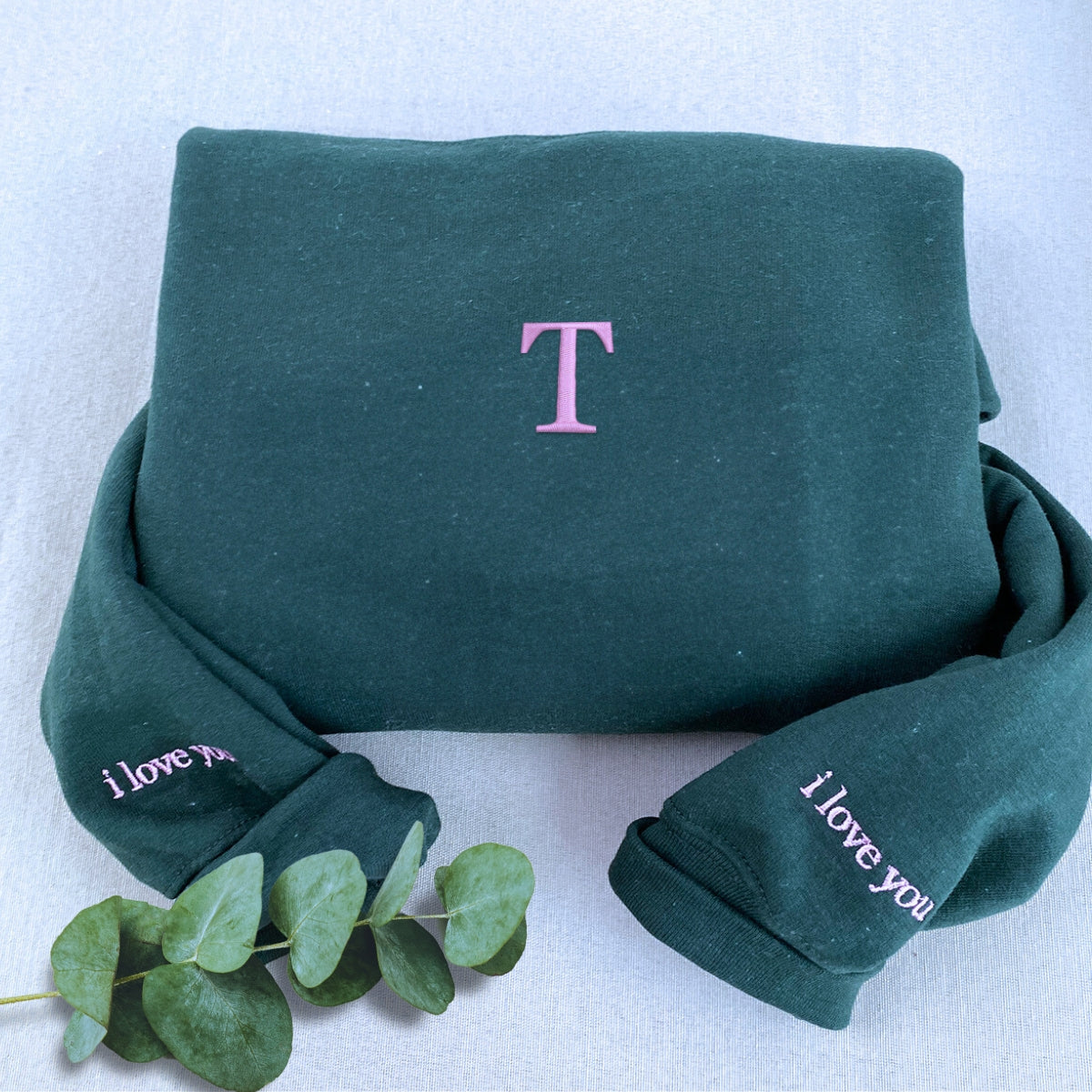 Custom Embroidered Initials on Sweatshirt - Embroly