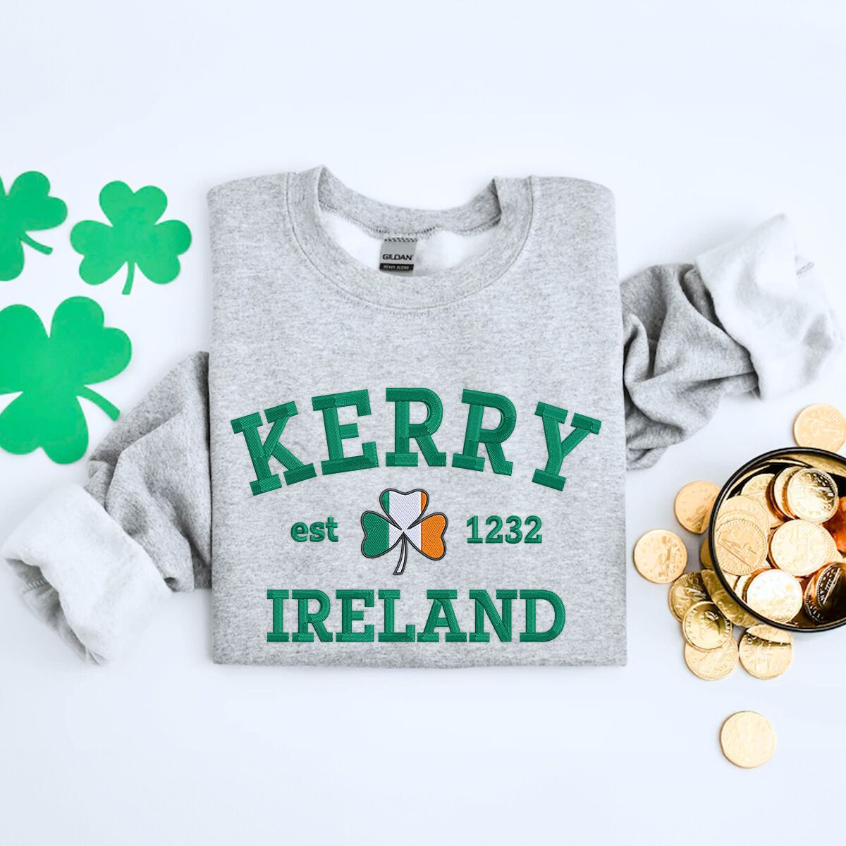Dublin Ireland or Any Irish City Sweatshirt or Hoodie, Custom Embroidered Gift for St Paddy's Day