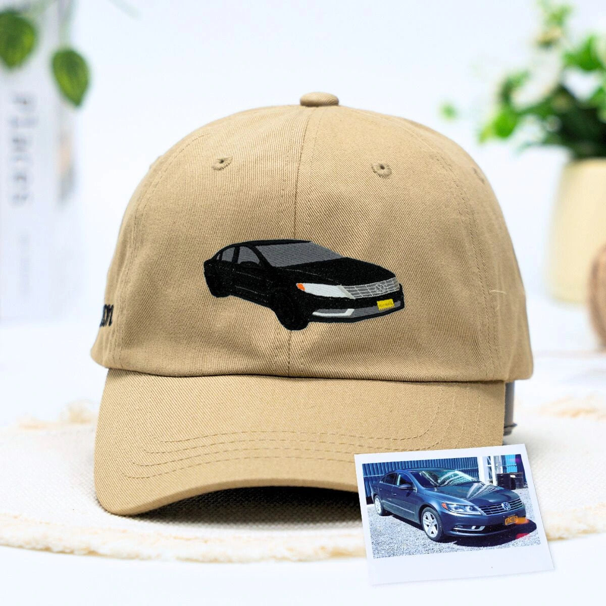 Khaki Car Embroidered Hat, a meaningful gift for boyfriend husband dad