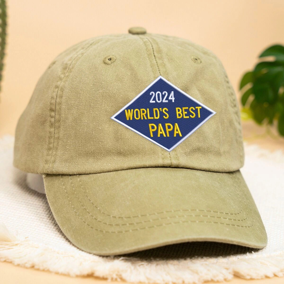 Custom World's Best Dad Hat, Personalized Embroidered Gift for Dad Dada Father's Day