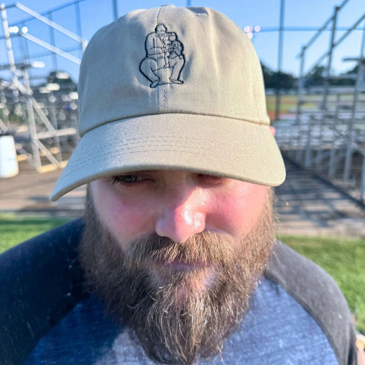 Khaki Dad Hat, a meaningful gift for new dad happy customer embroidered