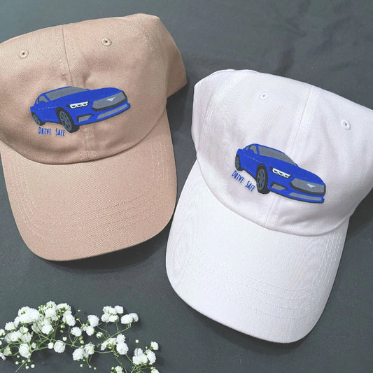 Khahi White Hat with 'Drive Safe' embroidery, a meaningful and cool gift for car lover boyfriend husband