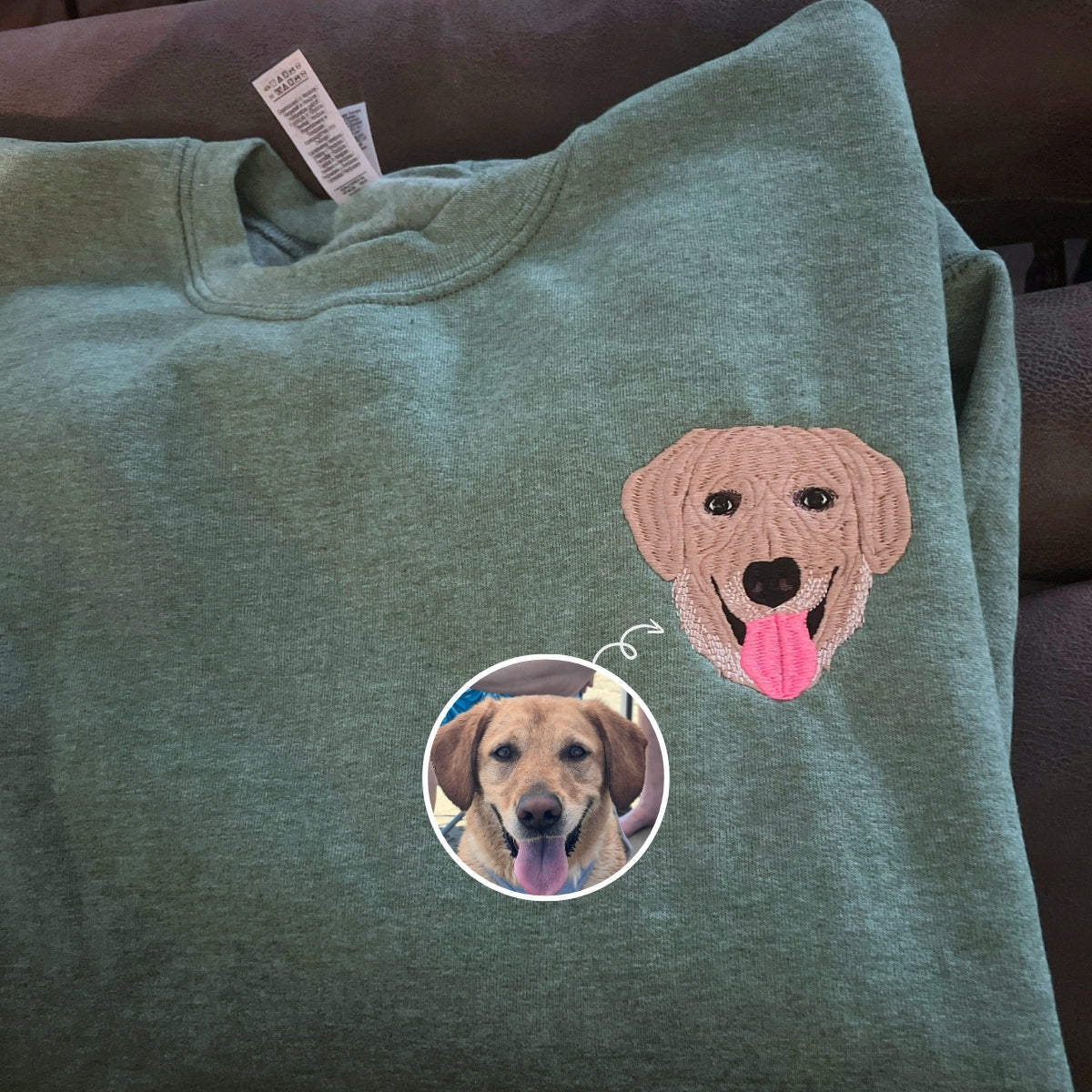 Labrador Sweatshirt or Hoodie, Custom Embroidered Gift from Photo Name
