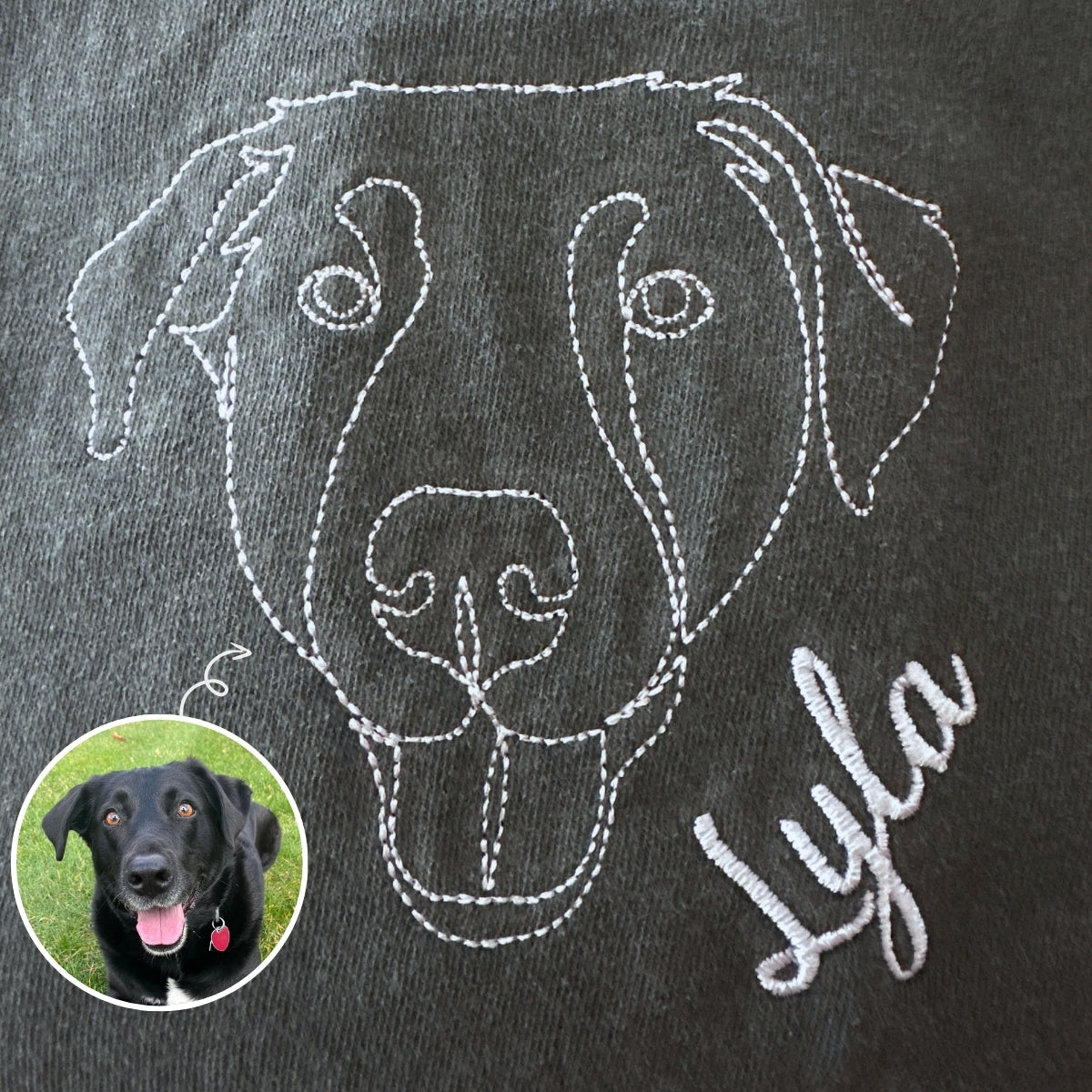 Labrador Sweatshirt or Hoodie, Custom Embroidered Gift from Photo Name