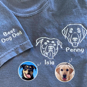 Custom Dog Embroidered Sweatshirt from Photo, Personalized Dog Lover Sweatshirt with Dog Face