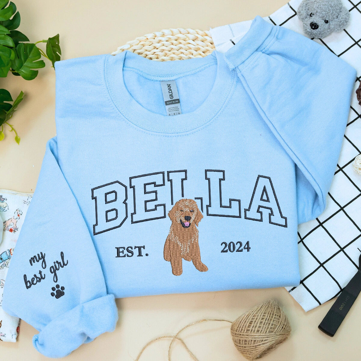 Light Blue Dog Life Sweatshirt, a meaningful and cozy gift for dog mom dog dad