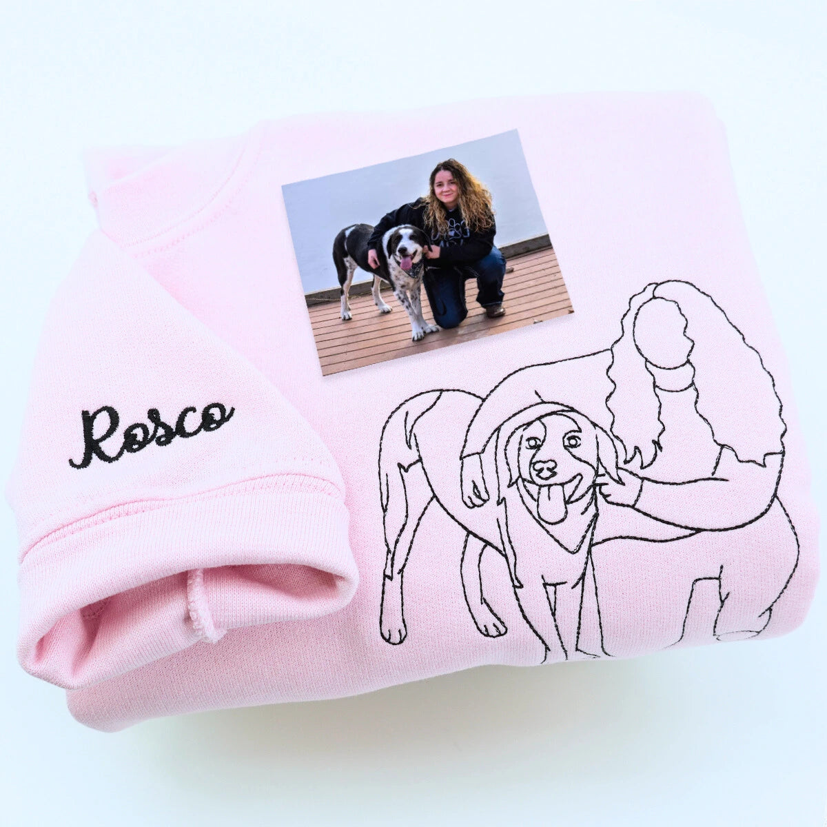 Light Pink Dog Mom Sweatshirt. a meaningful and cozy gift for dog mom