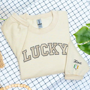 Lucky Sweatshirt or Hoodie, Custom Embroidered Gift for St Patrick's Day