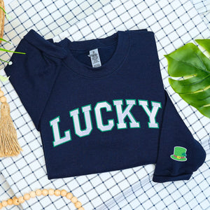 Lucky Sweatshirt or Hoodie, Custom Embroidered Gift for St Patrick's Day