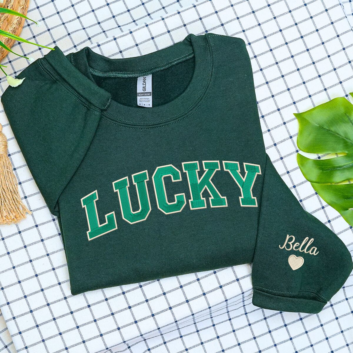 Lucky Sweatshirt or Hoodie, Custom Embroidered Gift for St Patrick's Day