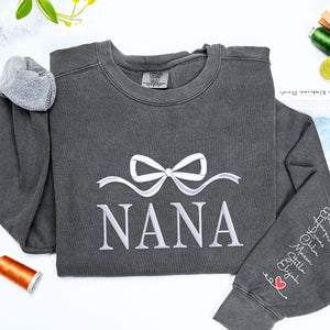 Comfort Colors Mama Bow T-Shirt or Sweatshirt, Custom Embroidered Mother's Day Gift for Mom