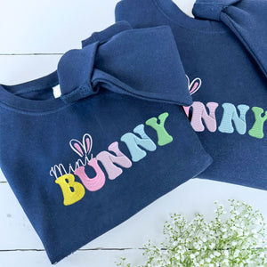 Mama Bunny Mini Bunny Sweatshirt or Hoodie, Custom Embroidered Easter Gift for Mom