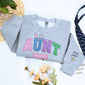 Mama Bunny Sweatshirt or Hoodie, Custom Embroidered Easter Gift For Mom, Grandma