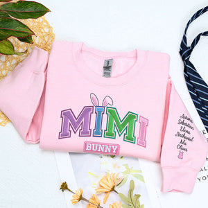 Mama Bunny Sweatshirt or Hoodie, Custom Embroidered Easter Gift For Mom, Grandma