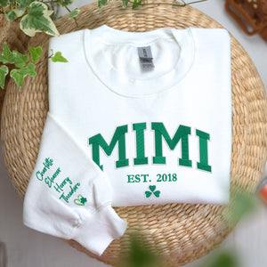 Mama St Patrick's Day Sweatshirt or Hoodie, Custom Embroidered Gift for Lucky Mama