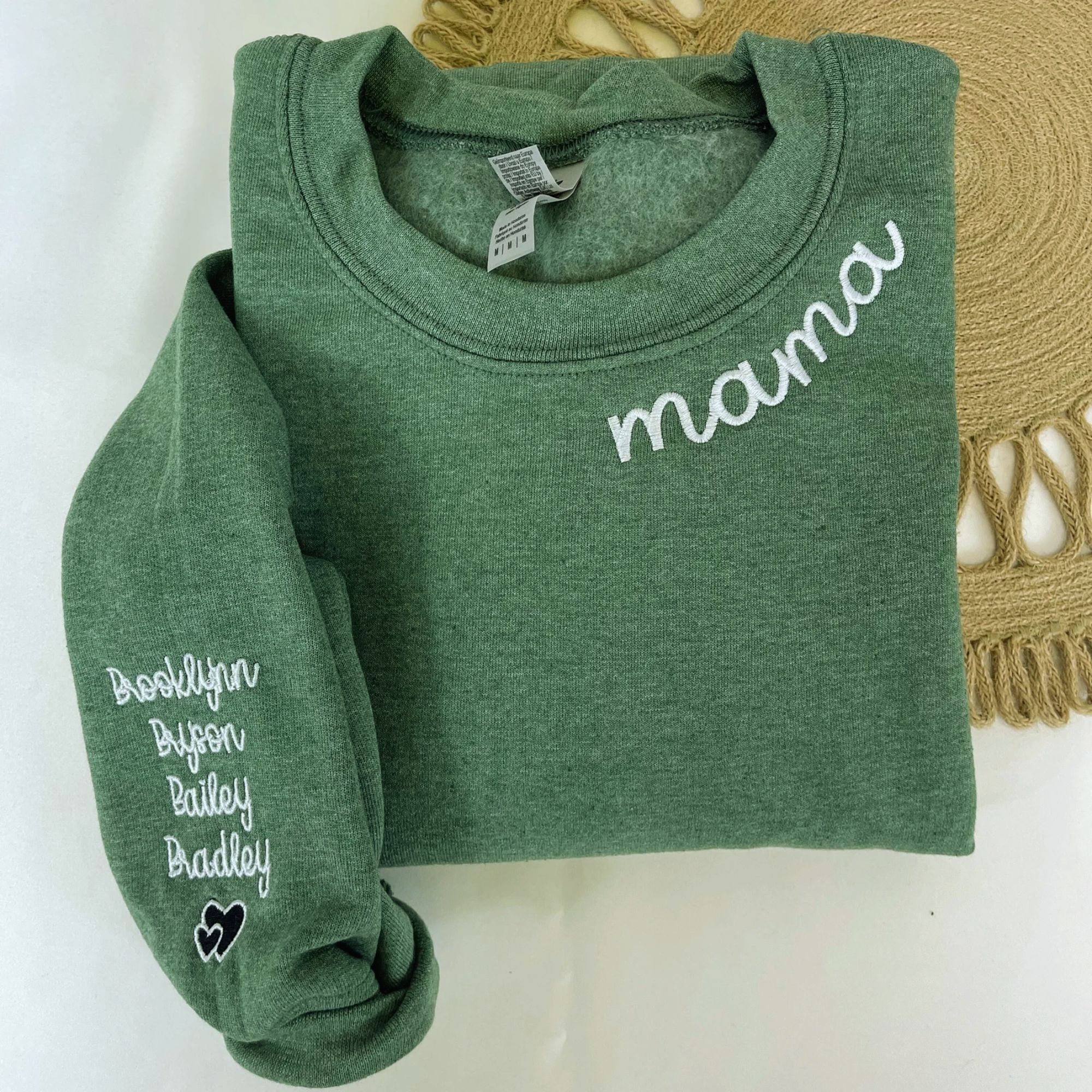 mama sweatshirt with names embroidered